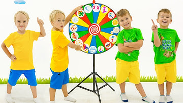 Chris bermain dengan Magic Wheel - Cerita lucu bersama teman-teman
