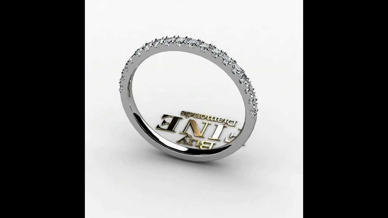 Micro Pave Set Round Diamond Half Eternity Ring - Buy Fine Diamonds