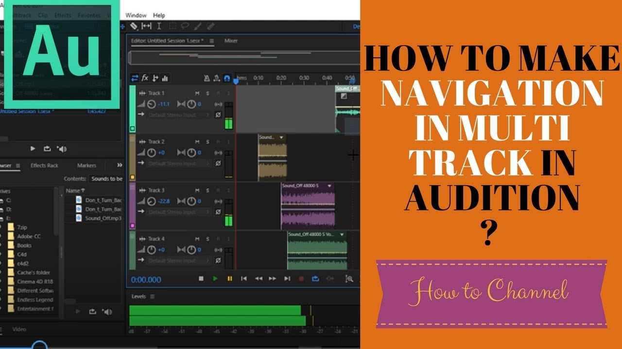 Adobe Audition CC - 60 - How to Move Around in the Multi Track Session ...