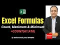 How to use Excel formulas, Count, Maximum &amp; Minimum? | RAKIZAR Online