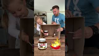 Funny Nutella challenge with Daddy and Elis on #shorts