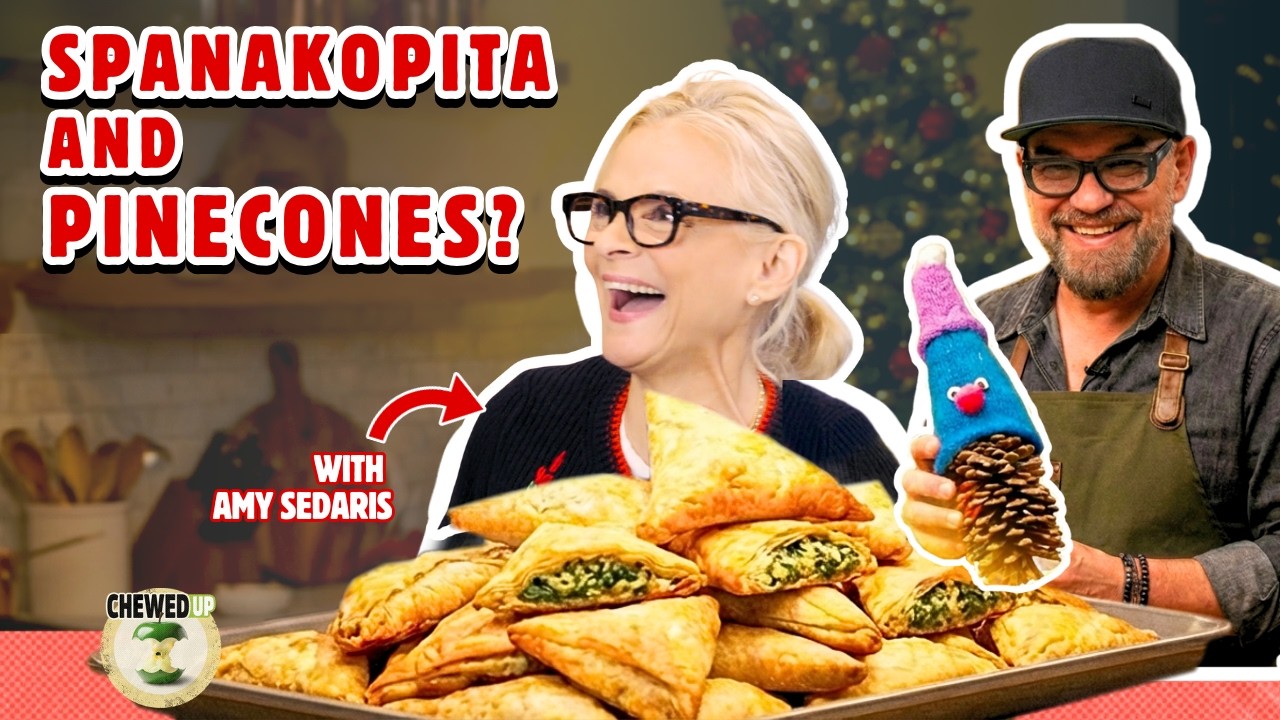 Spanakopita and Pinecones? with Amy Sedaris | Michael Symon makes a classic greek dish