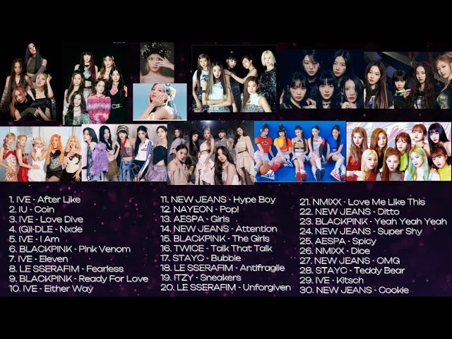 K-pop Favorites Mixed Playlist (IVE, BLACKPINK, LESSERAFIM, NEWJEANS, AESPA, TWICE, STAYC Etc.) class=