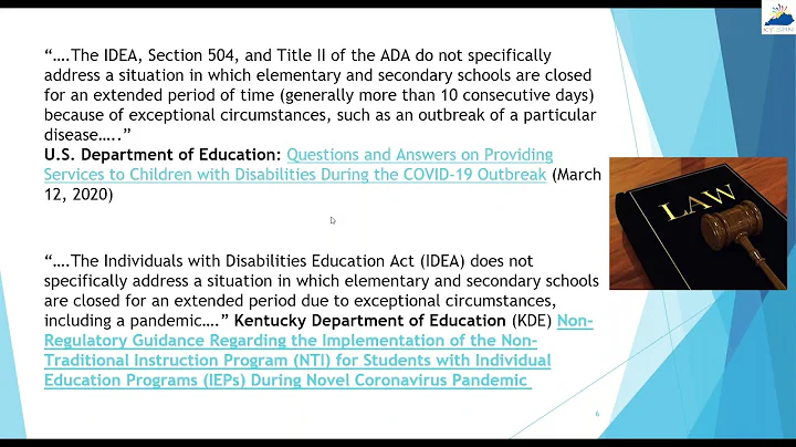 KY-SPIN’s Tuesday Tips Compensatory Education, Extended School Year ESY and the IEP Webinar 11/3/20