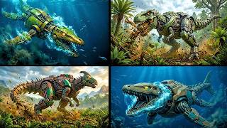 Dinosaur Mecha Transformation: T-Rex & More Become Robot Titans! (AI Animation)