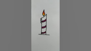 Drawing with numbers | Candle Drawing with number 1 | Easy Drawing | #shorts #drawing #trending