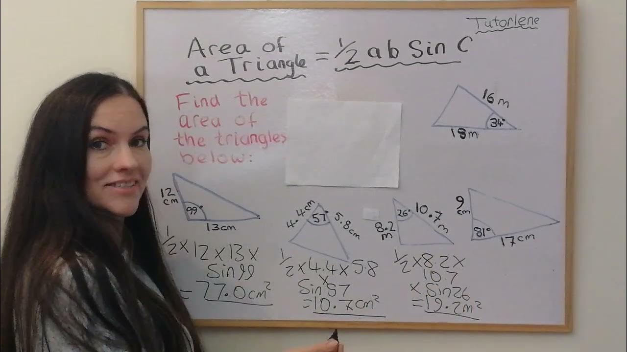 Finding the Area of a TRIANGLE using 1/2abSinC - YouTube