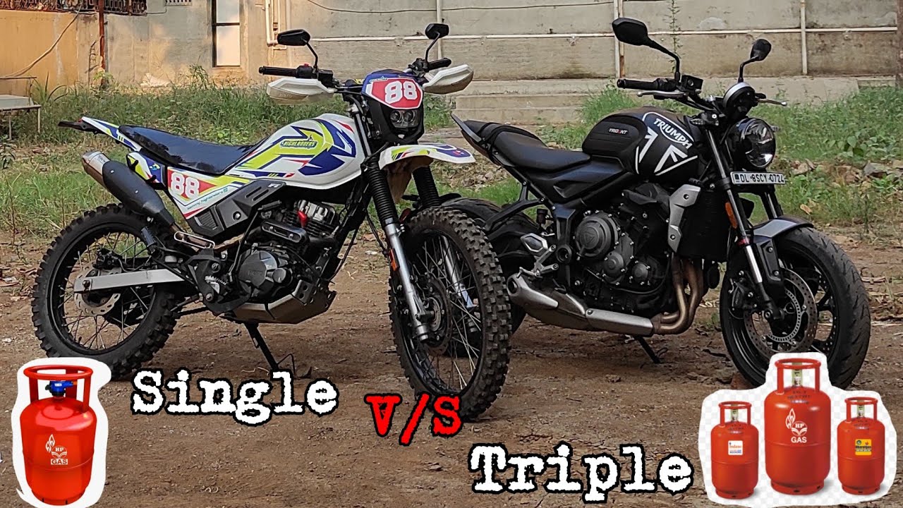 Single Cylinder vs Triple Cylinder exhaust sound comparison Ft Off