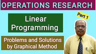 Operations Research I Linear Programming I Problems by Graphical Method I Part 1 I Hasham Ali Khan I