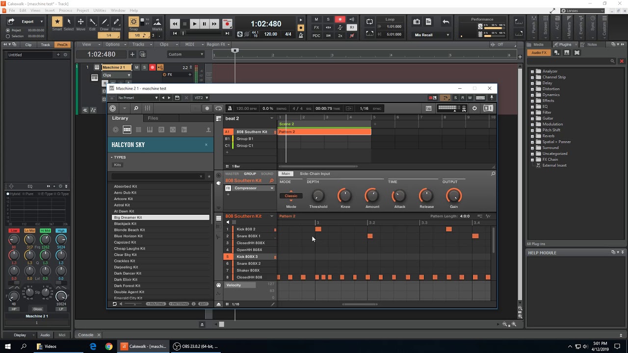 Maschine 808 kick and bass