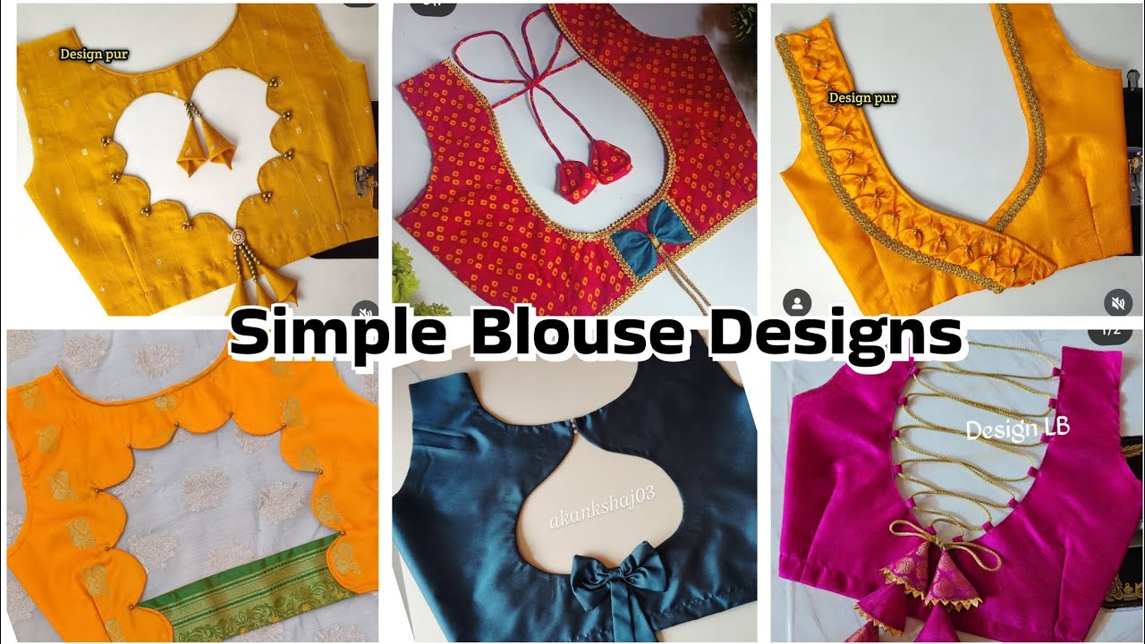 simple daily wear blouse neck design / blouse back neck design ...