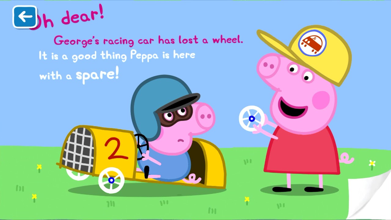 Мультик Пеппа. Джордж на машине. Georges racing car . Мобильном приложение "World of Peppa"