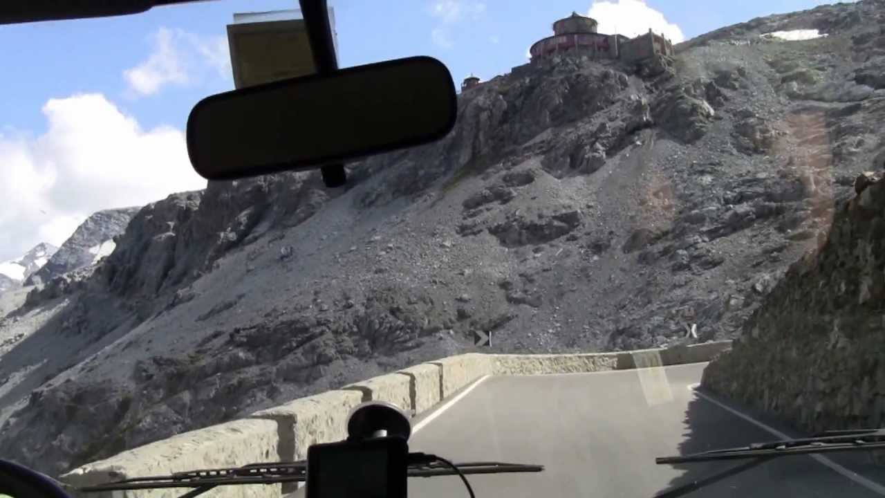 Salita al Passo dello Stelvio versante trentino con camper C.I. 5.5m Ducato 10 1.9TD  '93