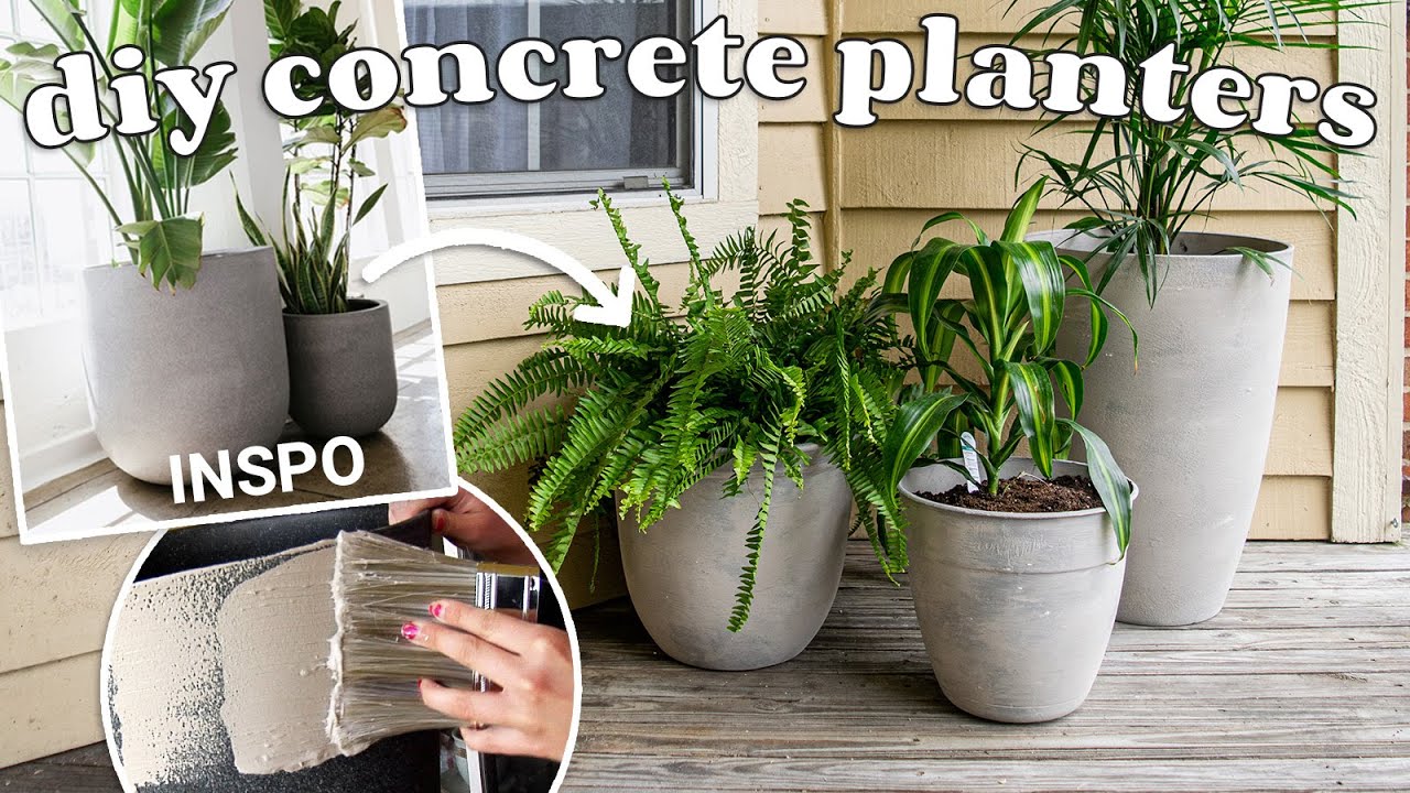 Trendy $300 faux-concrete planters: Can I make it for LESS?🪴 DIY