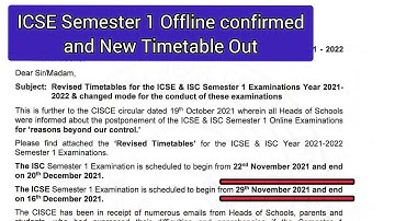 ICSE Class 10 and ISC Class 12 New Timetable Out and Offline Exams Confirmed #icse #icseoffline