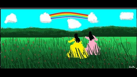 drawing of rainbow scenery in ms paint