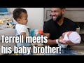TERRELL MEETS HIS NEWBORN BABY BROTHER FOR THE FIRST TIME *SO CUTE* |  FAMILY VLOG