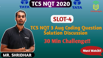 TCS NQT 2020 SLOT 4 30 min Coding Question and Solution !! OnlineStudy4u !