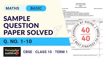 Score 40/40 in Class 10th Maths | Sample Question Paper - Basic 01-10