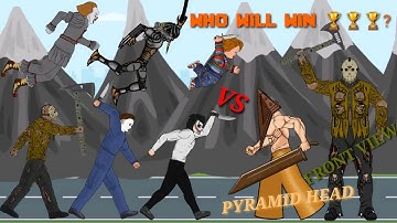 Pyramid Head  Vs Jason Voorhees,IT Pennywise,Freddy,Michael Myers,Predator,Chucky,Jeff [Dc2].