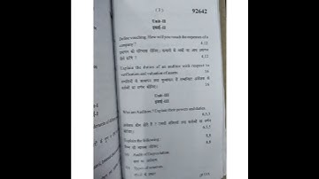 MDU B.com 4 th semester Auditing 2018