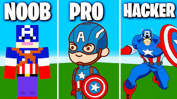 NOOB VS PRO VS HACKER Minecraft Pixel art🎨Captain America