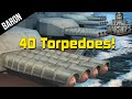 World of Warships 40 TORPEDOES!  Kitakami vs Yamato, Japanese Cruiser