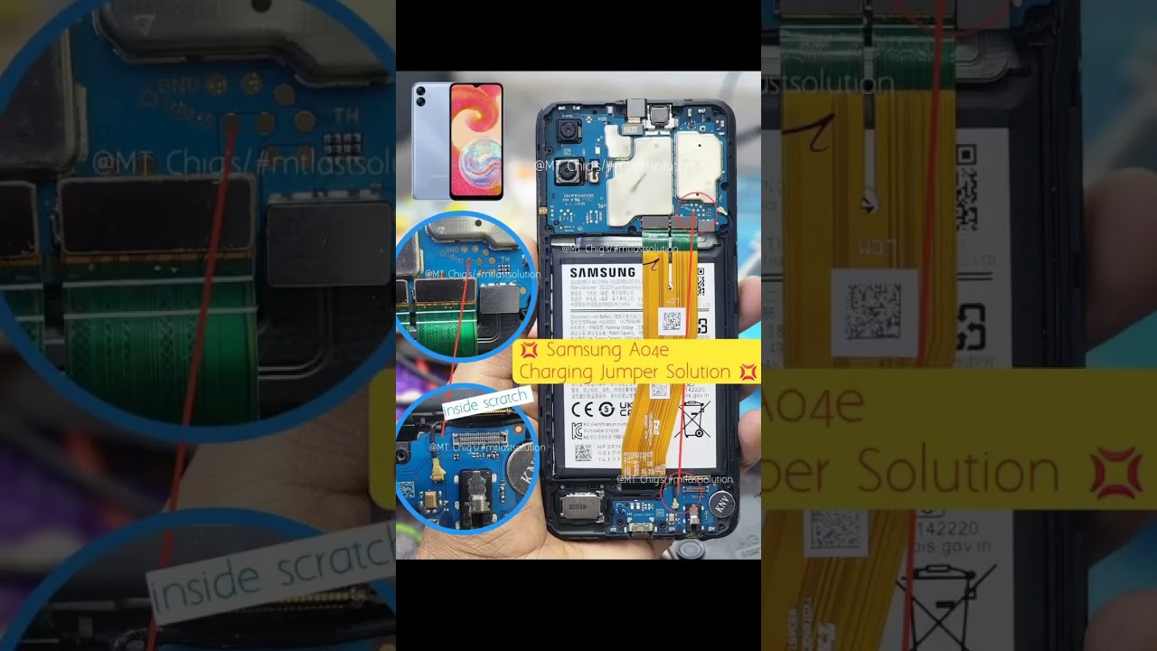 Samsung A04E charging jumper solution 