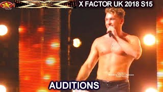 Scott Wilkes Takes Off Shirt Onstage AUDITIONS week 3 X Factor UK 2018