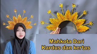 Gold Crowns Made from Used Cardboard for Carnivals and Art Performances