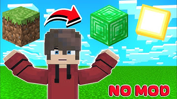 Converving a Dirt block into Emerald block in Minecraft.