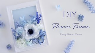 [DIY] Anemone & lavender interior frame. For photo frames and handmade  gifts for Mother's Day.