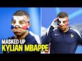 Mbappé Back in Training with his blue white red protective mask