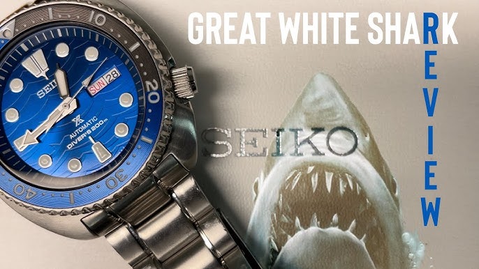 Følge efter Vugge Bortset Seiko Prospex "Save The Ocean Great White Shark Edition" Turtle 200M  Automatic Ref. SBDY031 - YouTube