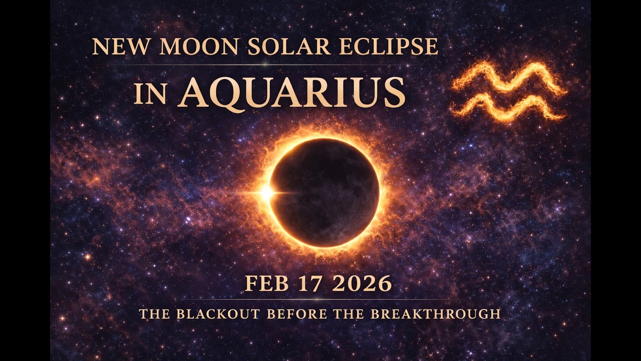 new moon solar eclipse in aquarius | feb 17 2026 - YouTube