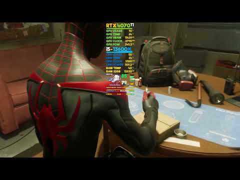 RTX 4070TI + i5-13600K | SpiderMan Miles Morales | 4K VERY HIGH RT OFF