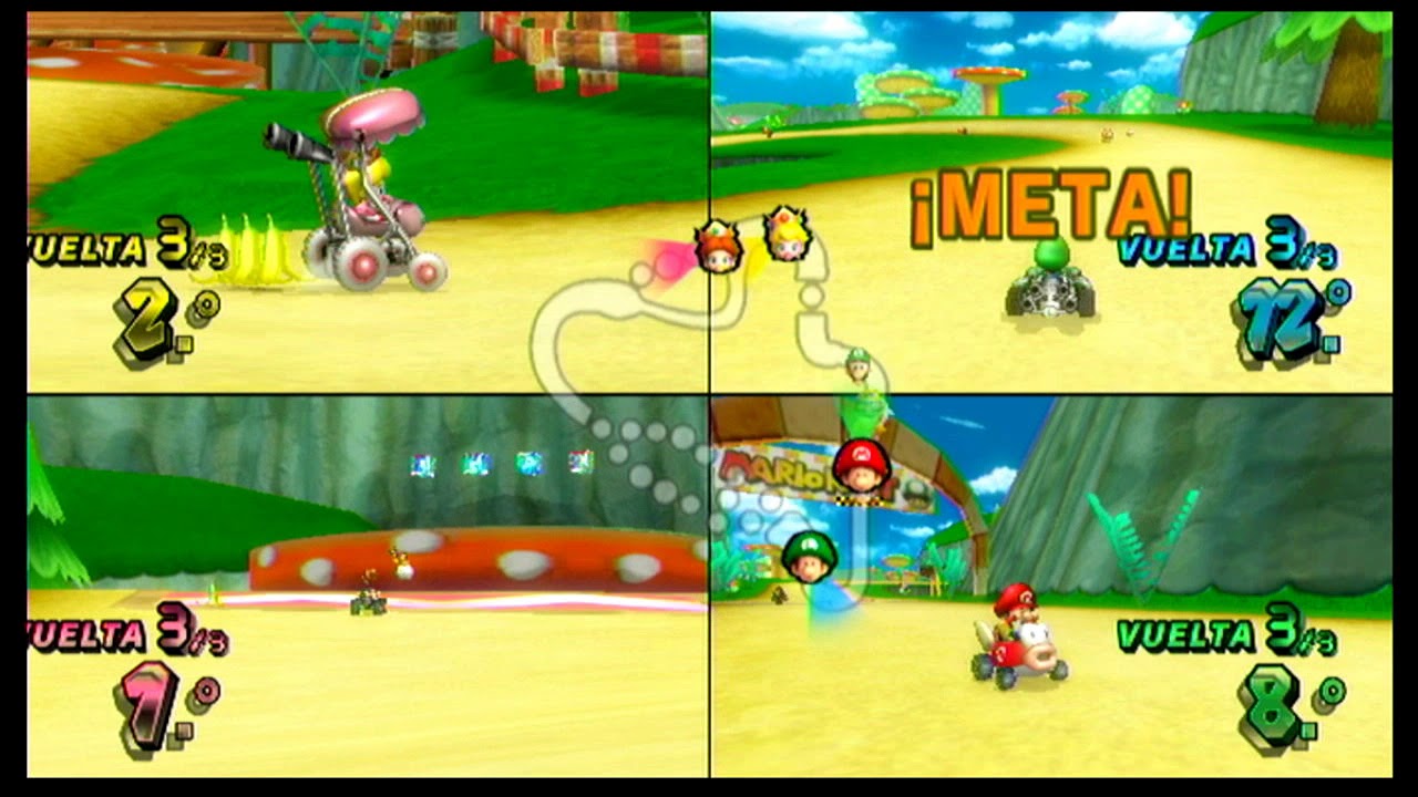 Mario Kart Wii (4 Players) Gamenight! Babies Race for Chaos!