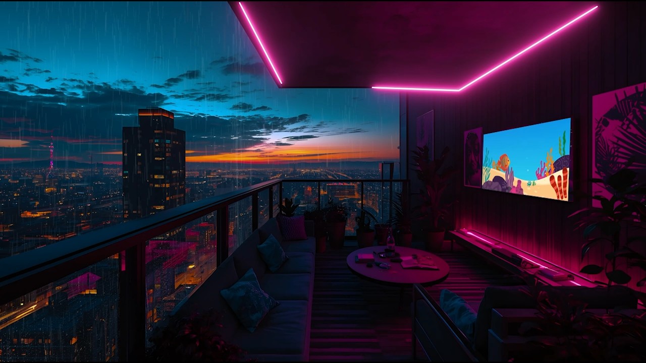 Night Tokyo Balcony 🌙 Chill Lofi Beats for Late Night Minds ☔