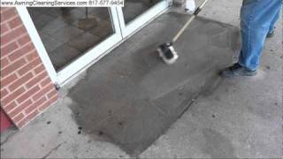 Testing Purple Power to Clean a Doorway Entrance of a Restaurant 817-577-9454