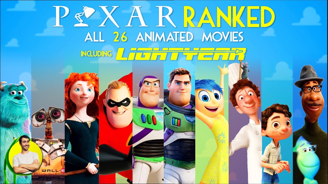 PIXAR Animation - All 26 Movies Ranked Worst to Best (w/ LIGHTYEAR) -  YouTube