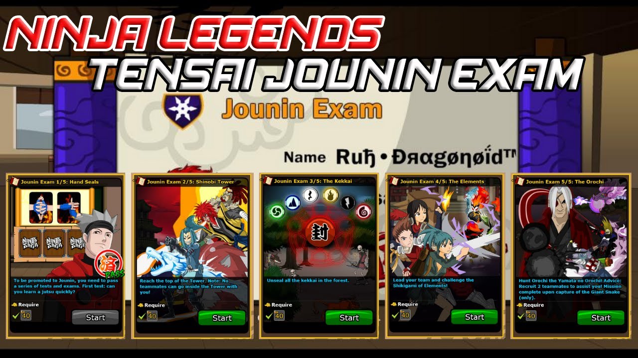 Ninja Legends - All Stage Tensai Jounin Exam - Ninja Saga 2022