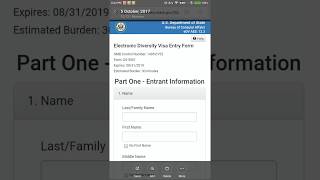 Electronic US Diversity Visa Entry Form / Green Card Lottery / DV Lottery