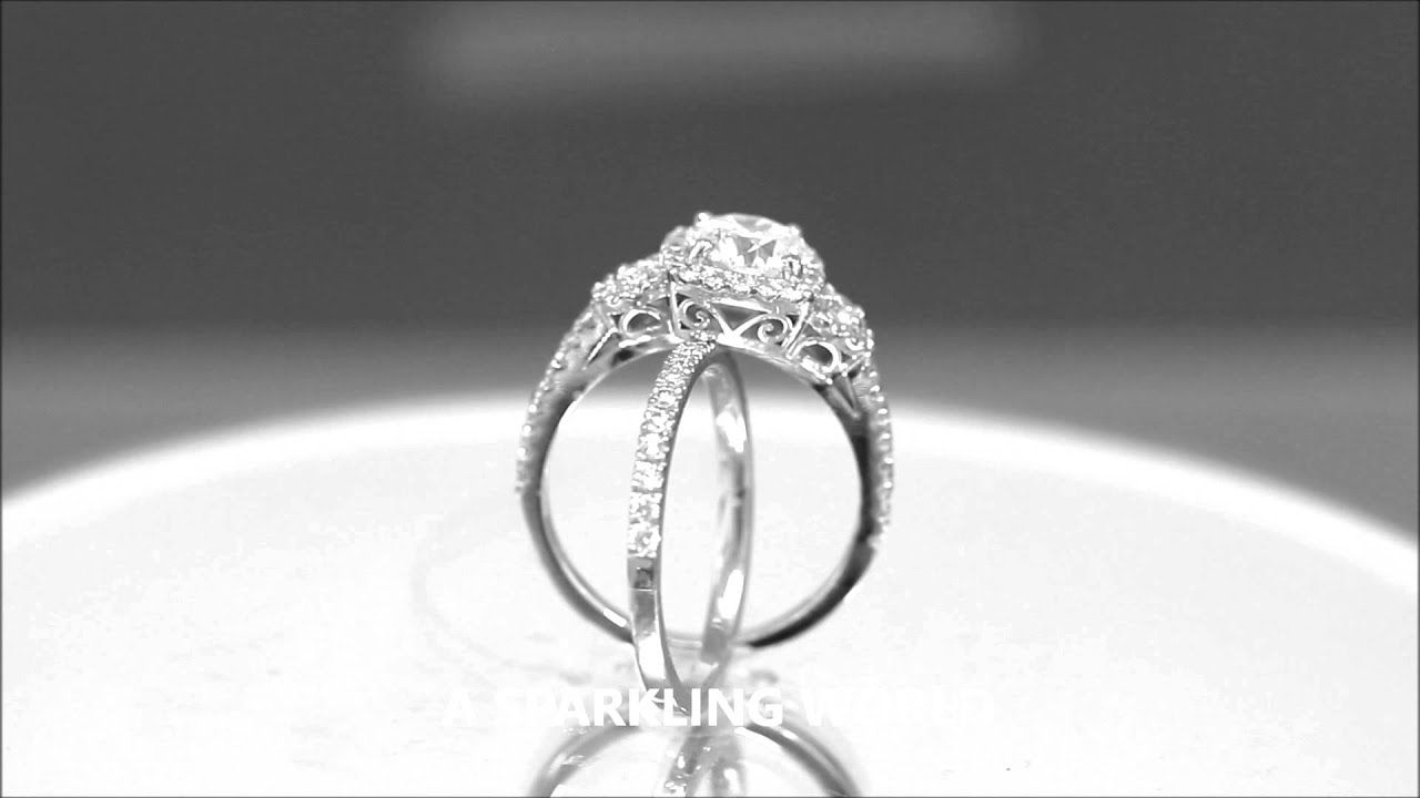 EGL USA H-VS2 18K WHITE GOLD ROUND CUT DIAMOND ENGAGEMENT RING AND BAND 2.10CT - ASW - 833N