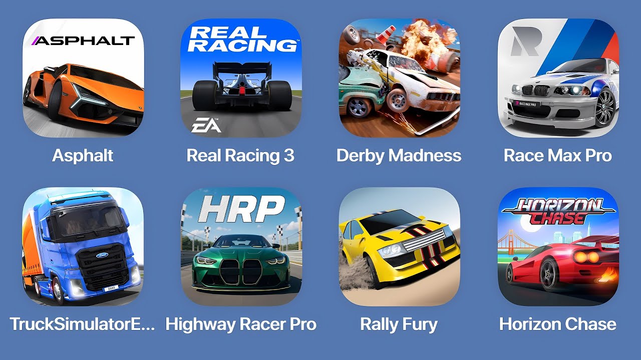 Asphalt Legends,Real Racing 3,Derby Madness,Race Max Pro,Truck ...