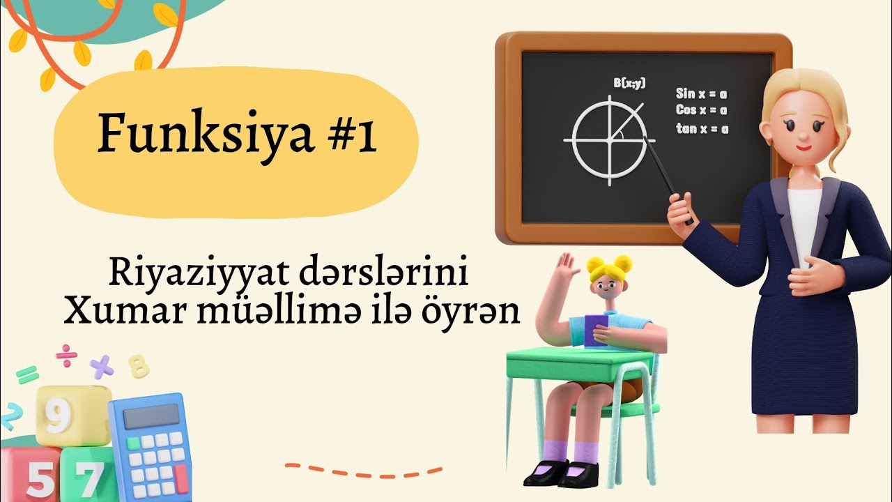 ‼️Funksiya mövzu izahı #1 İlkin anlayışlar.Funksiyanın təyini oblastı və qiymətlər çoxluğu✅️