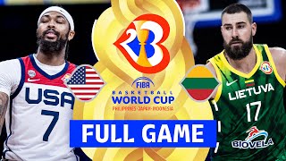 USA v Lithuania | Full Basketball Game | FIBA Basketball World Cup 2023