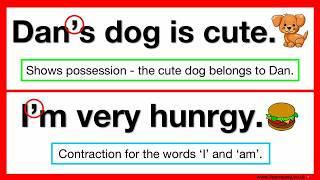APOSTROPHE RULES ✅| Easy explanation |Forming contractions & showing possession |Learn with examples