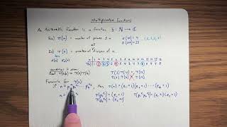 Lecture 6 - Multiplicative Functions