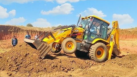 Amazingly!!! JCB Backhoe Loader - Leveling Hilly Uneven Narrow Road
