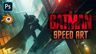 THE BATMAN Photo Manipulation Photoshop and Blender Speed Art